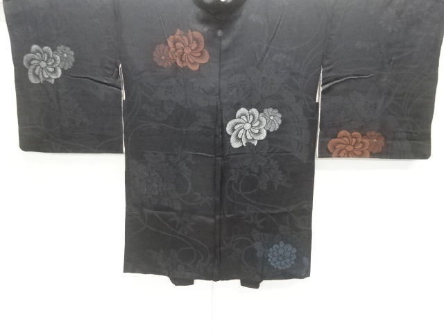 大正ロマン　紋錦紗　捻り花模様織出し漆一つ紋羽織